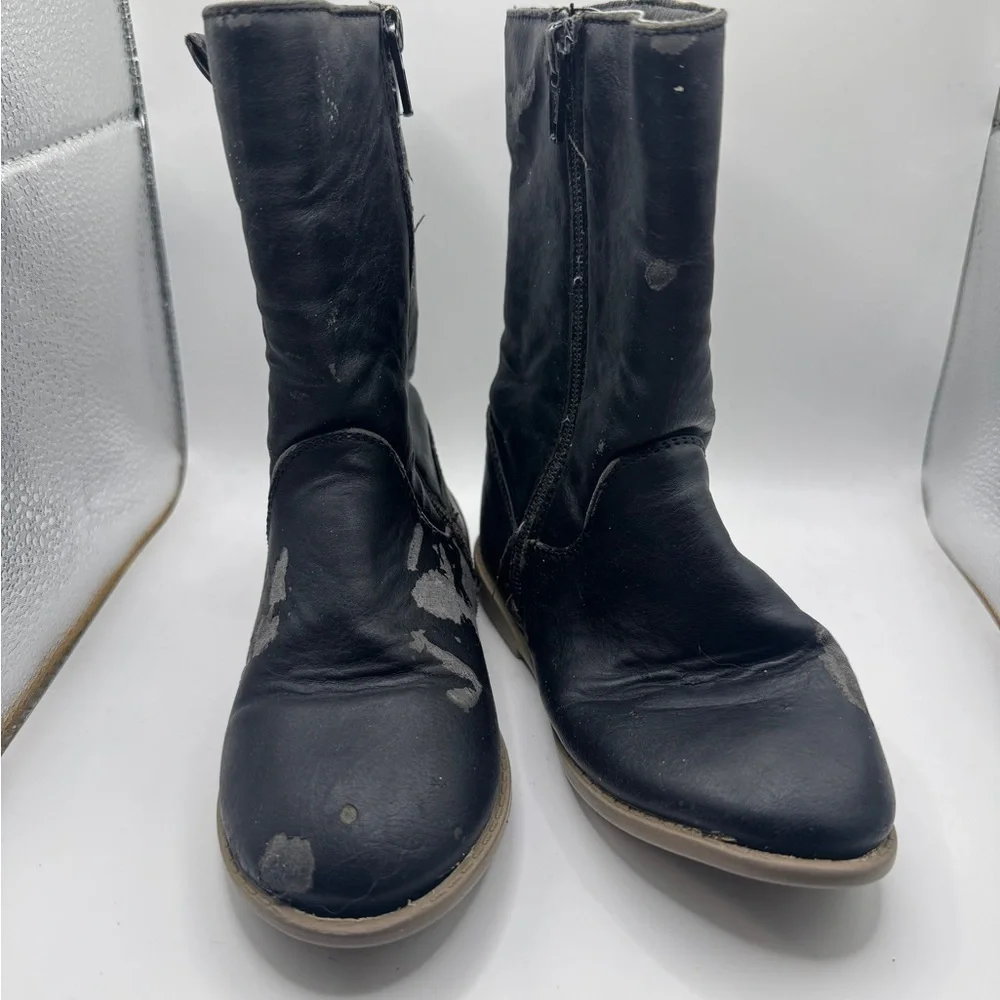 Toddler Girl Size 10 Pleather Black Boots